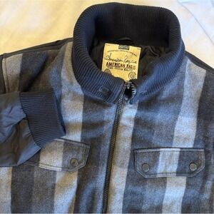 American Rag Mens Fleece Quilted Hooded Bomber Jacket Winter Coat Black Grey XXL